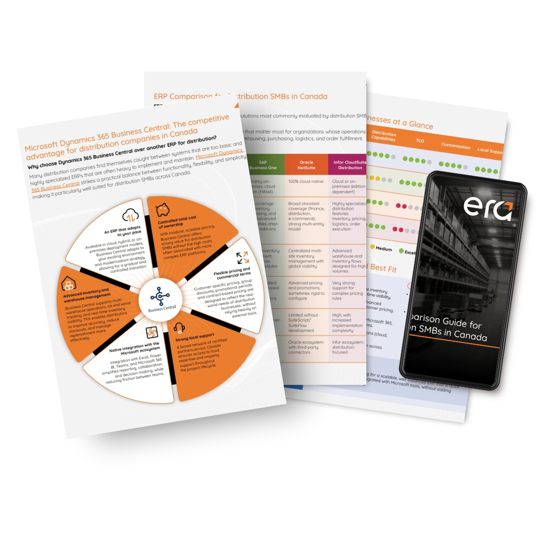 Pages from the ERP Comparison Guide for Distribution SMBs in Canada 