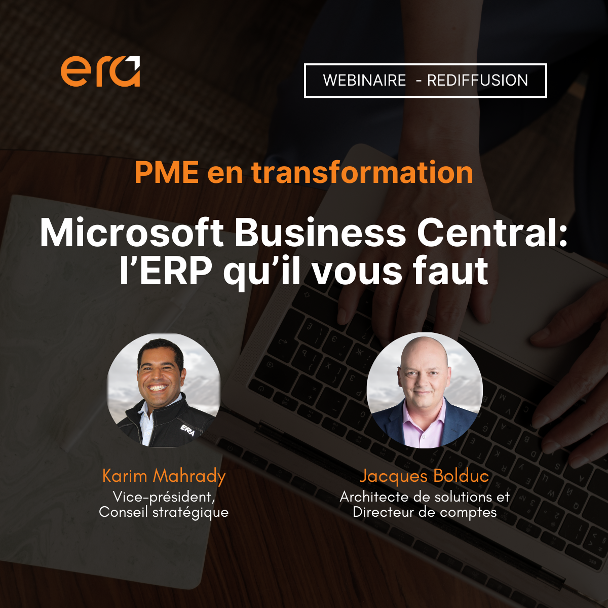 visuel promotion d'un webinaire sur ERP- BC avec Jacques et Karim
